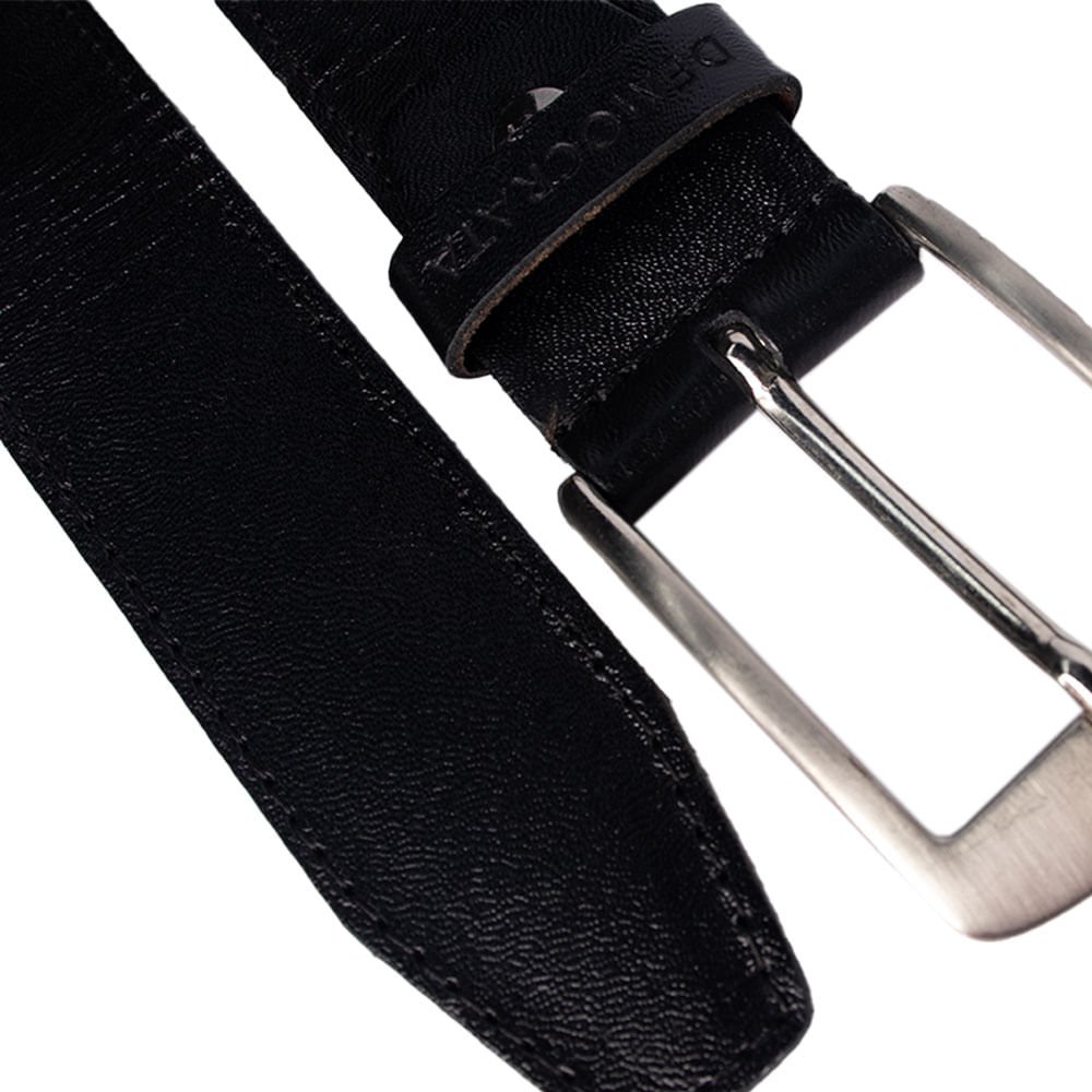 Cinto Masculino Democrata Couro 0539FIT-001 Preto Preto 3