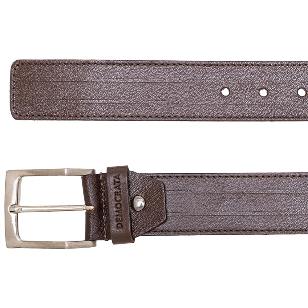 Cinto Masculino Democrata Couro Textura 0540 Marrom Escuro Marrom Escuro 2