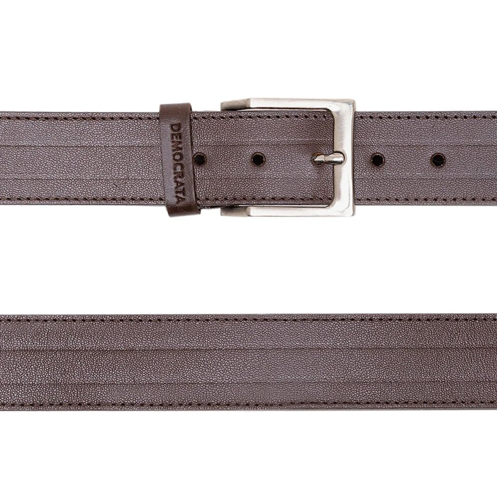 Cinto Masculino Democrata Couro Textura 0540 Marrom Escuro Marrom Escuro 3