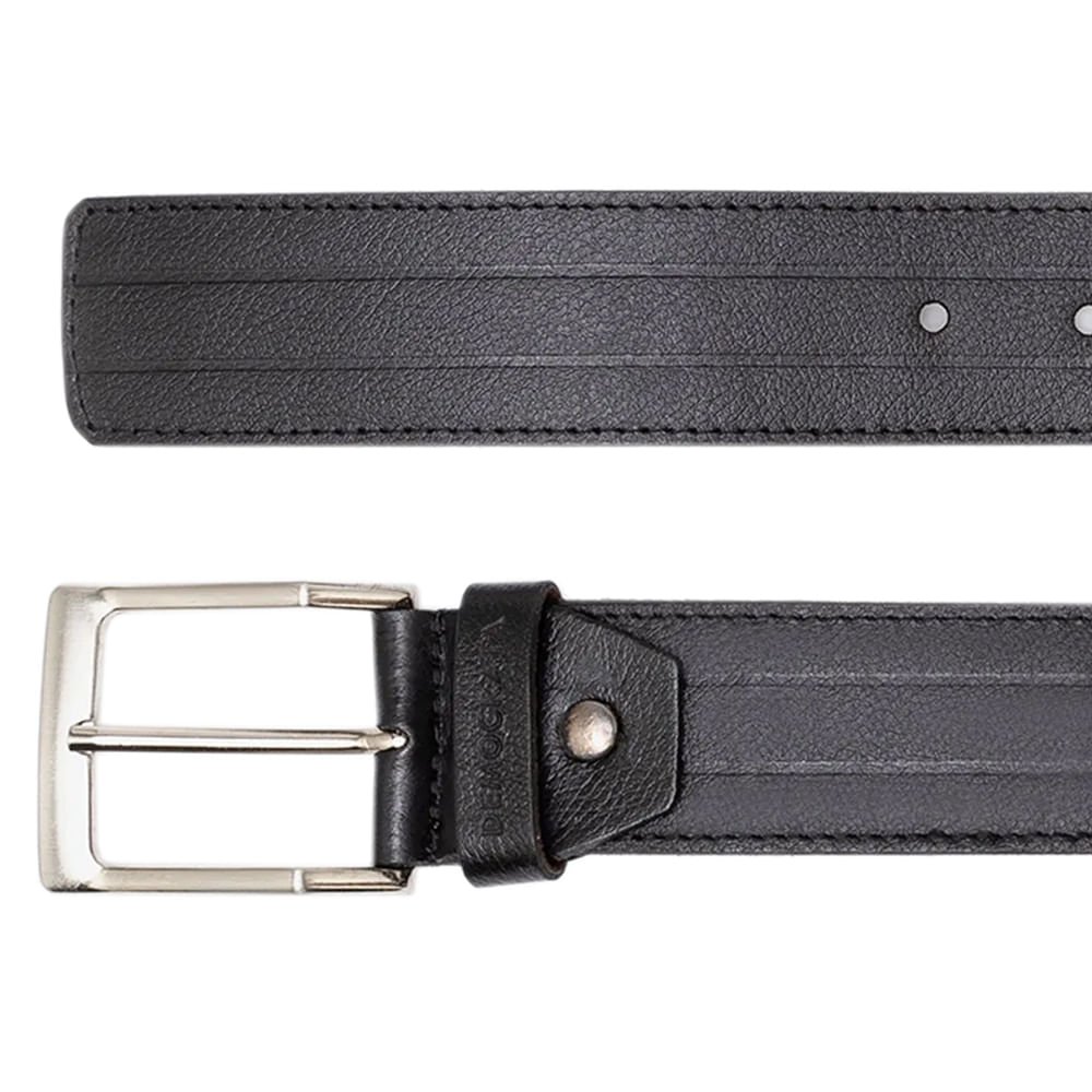 Cinto Masculino Democrata Couro Texturizado 0540FIT Preto Preto 2