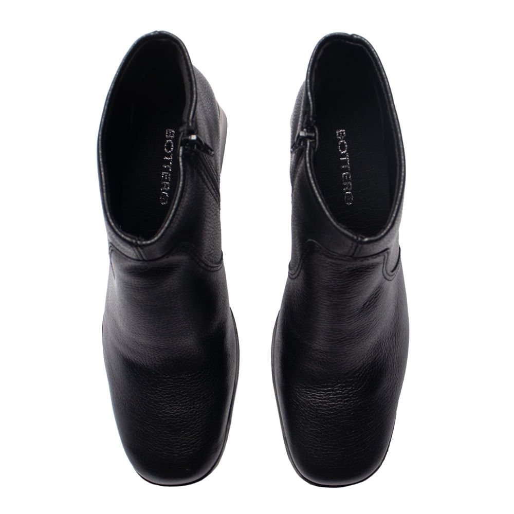 Bota Feminina Cano Curto Salto Bloco Preto 4