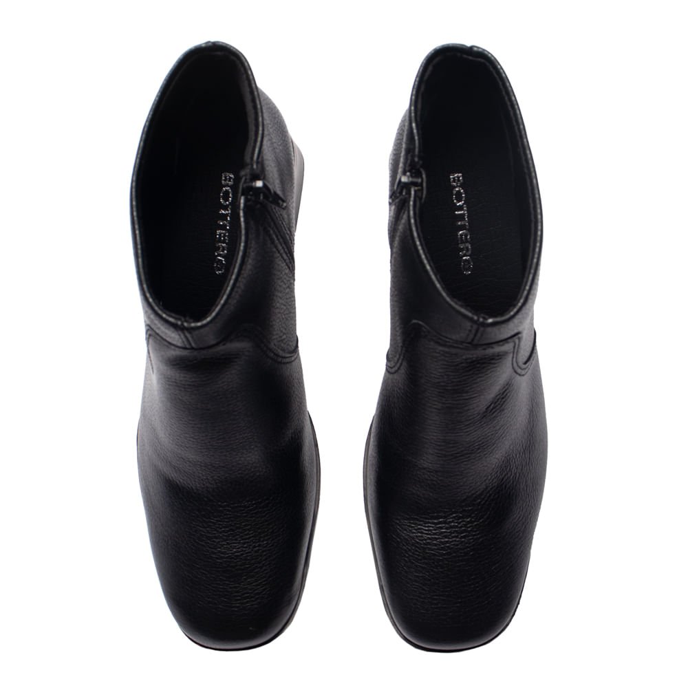 Bota Feminina Cano Curto Salto Bloco Preto 4