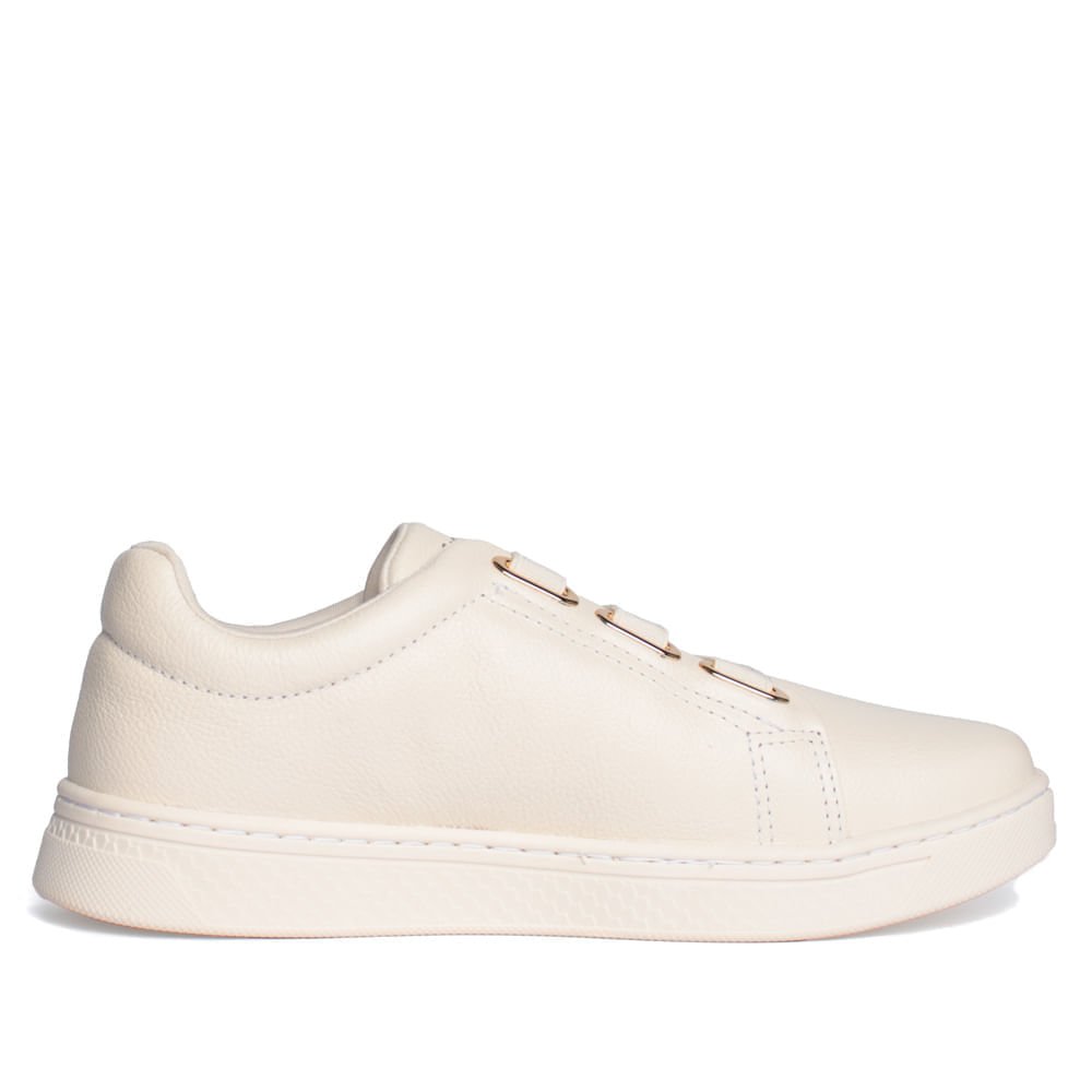 Tênis Feminino Comfortflex Couro Bege Claro