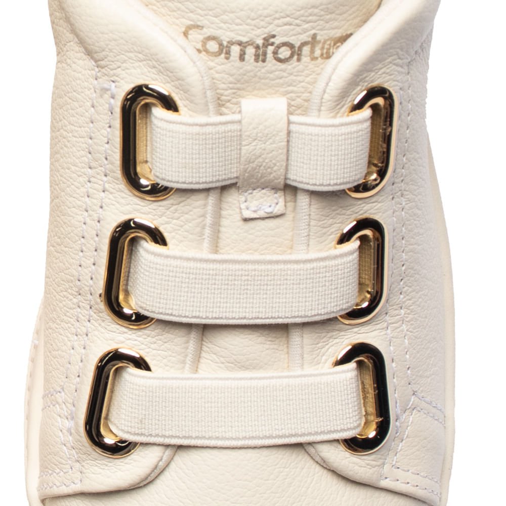 Tênis Feminino Comfortflex Couro Bege Claro Bege Claro 6
