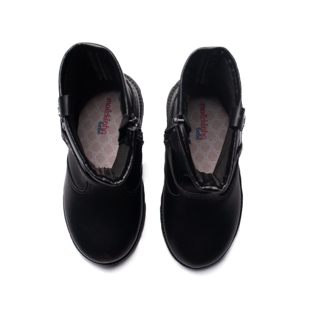 Bota Infantil Molekinha Cano Médio Preto Preto 4
