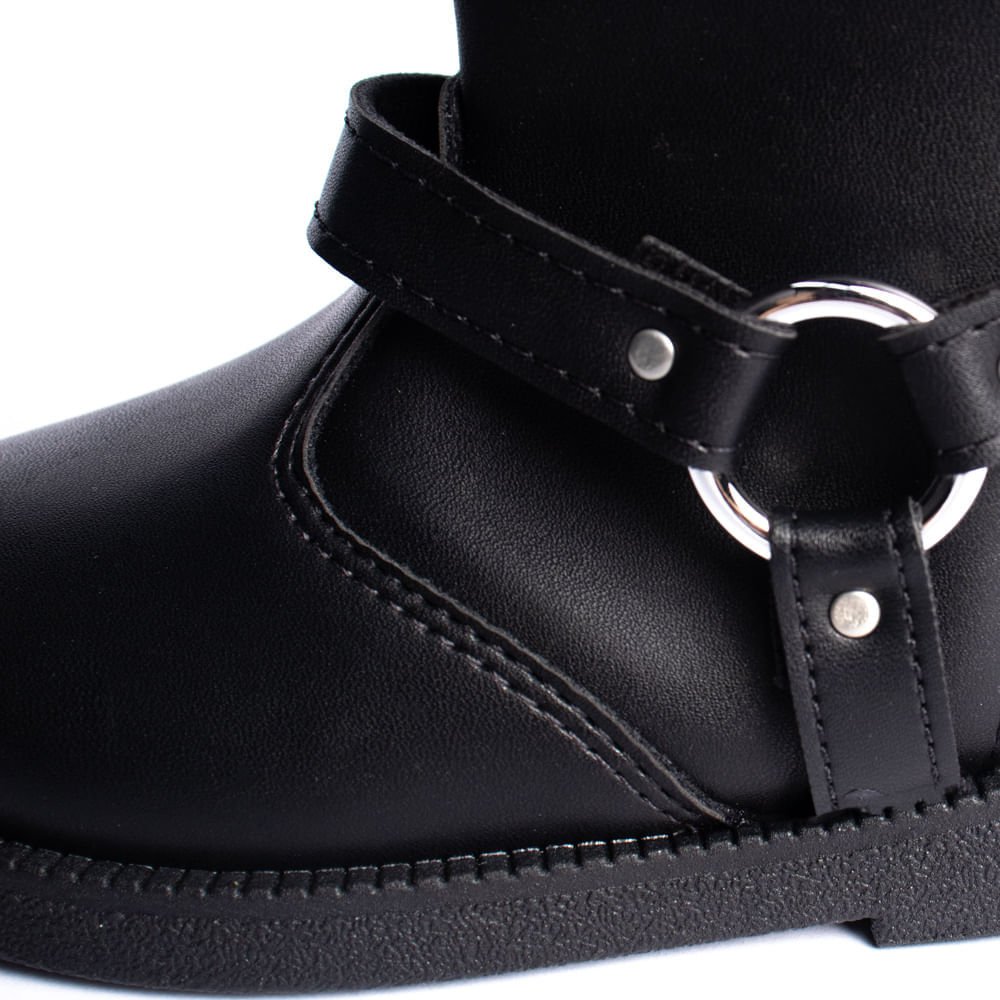 Bota Infantil Molekinha Cano Médio Preto Preto 5