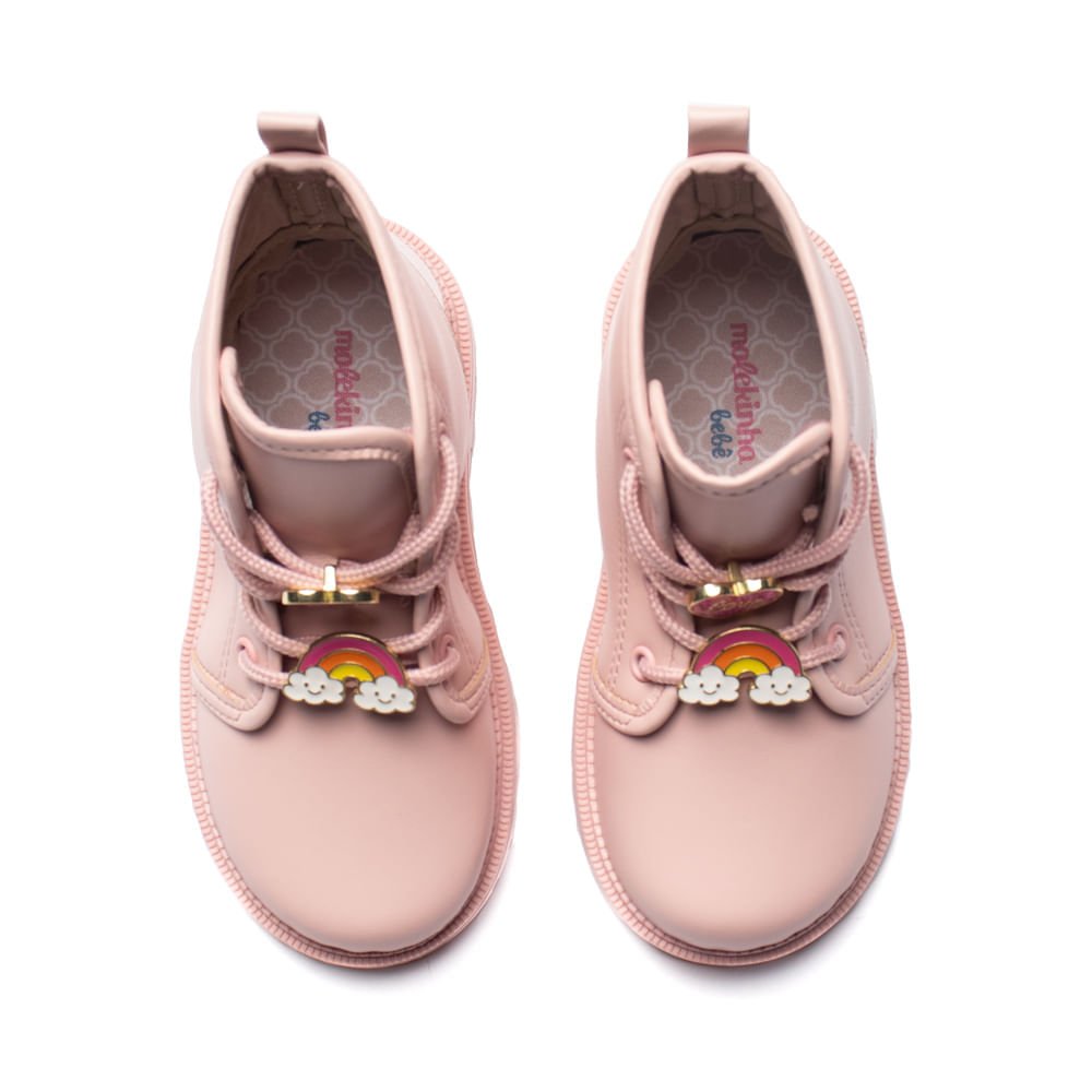 Coturno Infantil Molekinha com Glitter Rosa Claro Rosa Claro 4