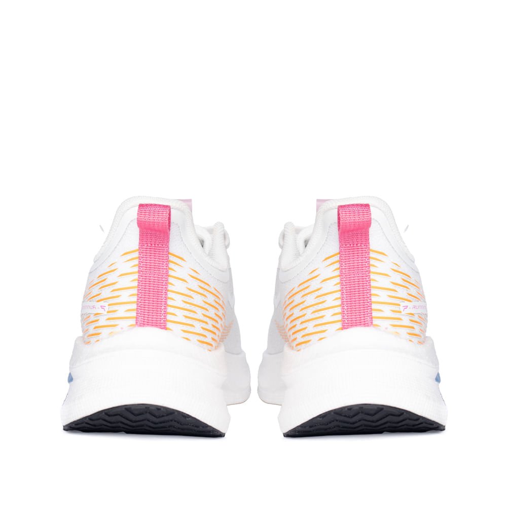 Tênis Feminino Pegada Esportivo Branco c/ Laranja Branco/Laranja 3