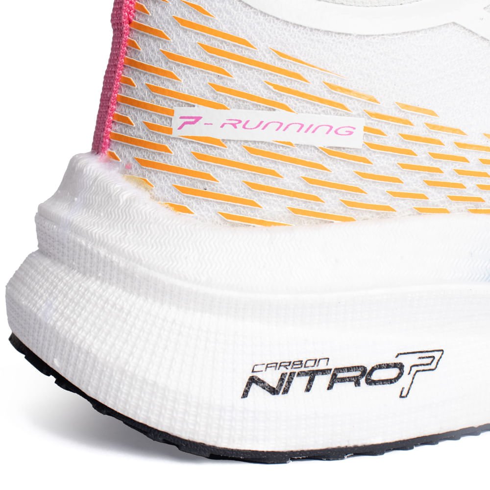 Tênis Feminino Pegada Esportivo Branco c/ Laranja Branco/Laranja 5