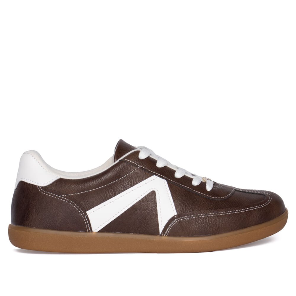 Tênis Feminino Vizzano Recortes Laterais Marrom Escuro