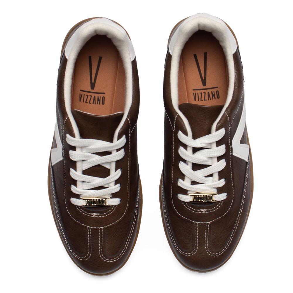 Tênis Feminino Vizzano Recortes Laterais Marrom Escuro Marrom Escuro 4