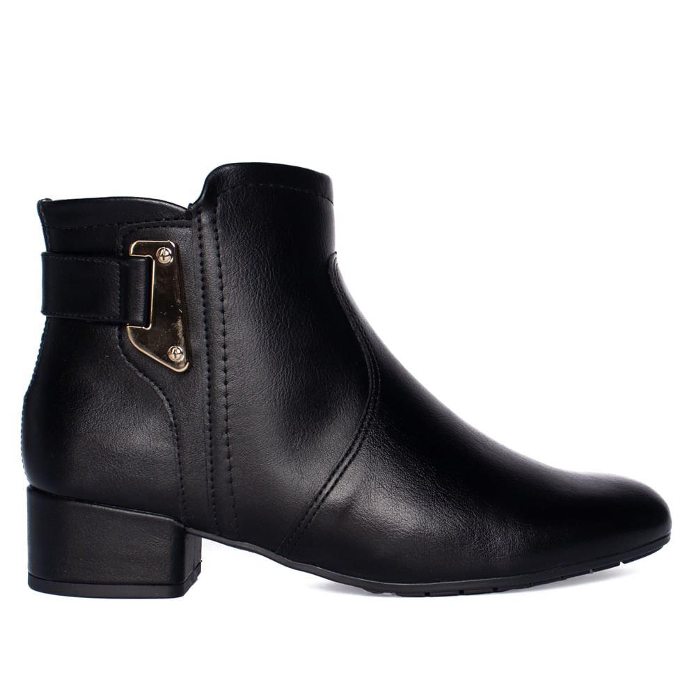 Bota Feminina Comfortflex Cano Curto Preto.