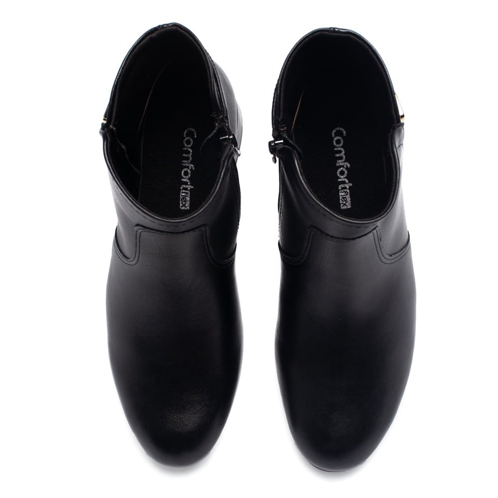 Bota Feminina Comfortflex Cano Curto Preto. Preto 4