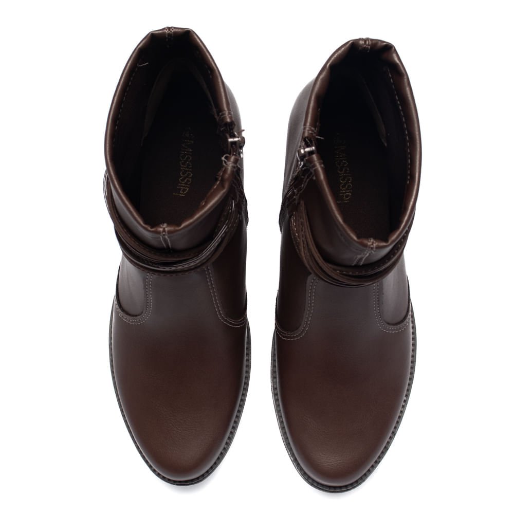 Bota Feminina Mississipi de Cano Curto Marrom Marrom 4