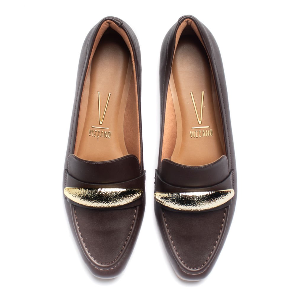 Mocassim Feminino Vizzano Marrom Escuro Marrom Escuro 4