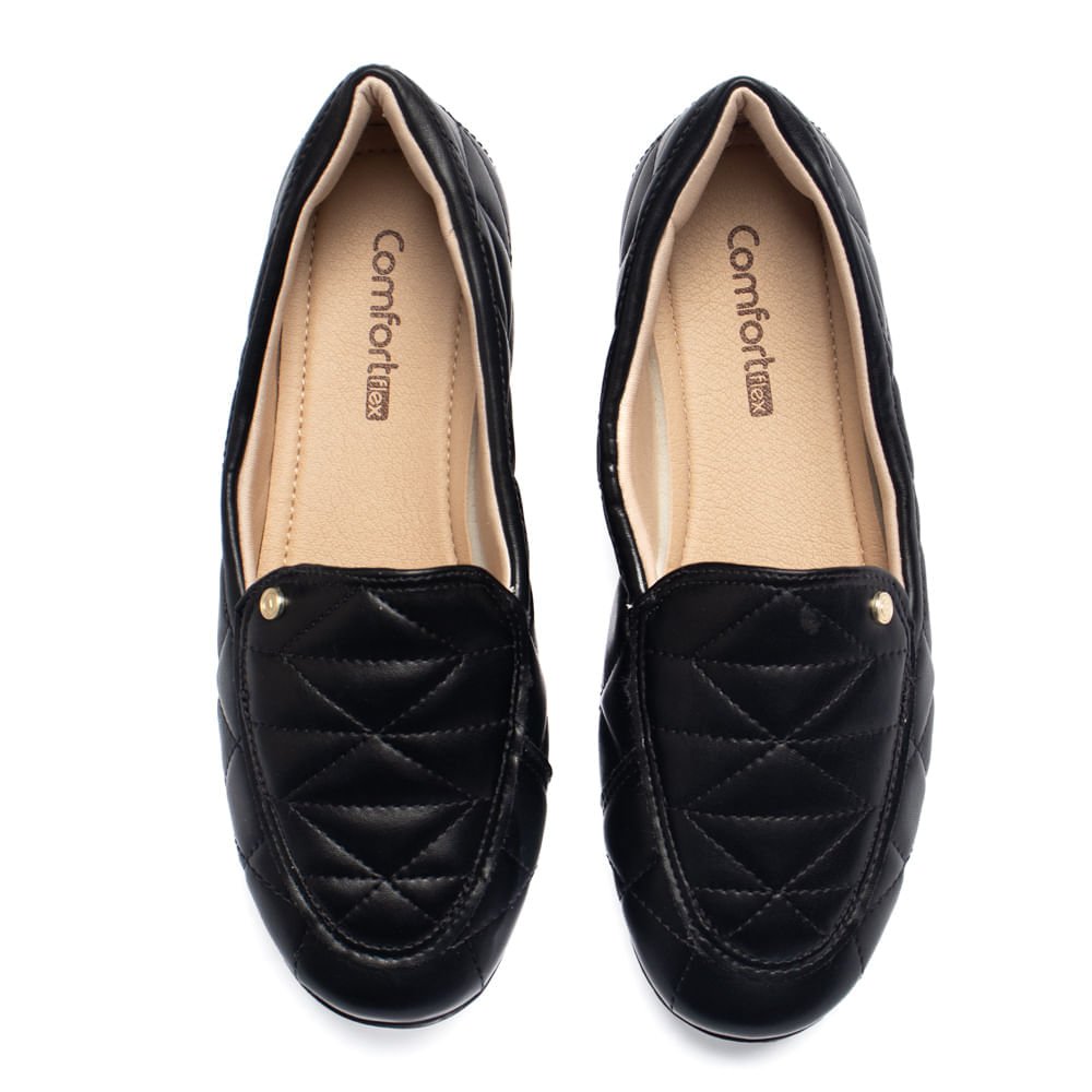 Sapatilha Feminina Comfortflex Matelassê Preto Preto 4