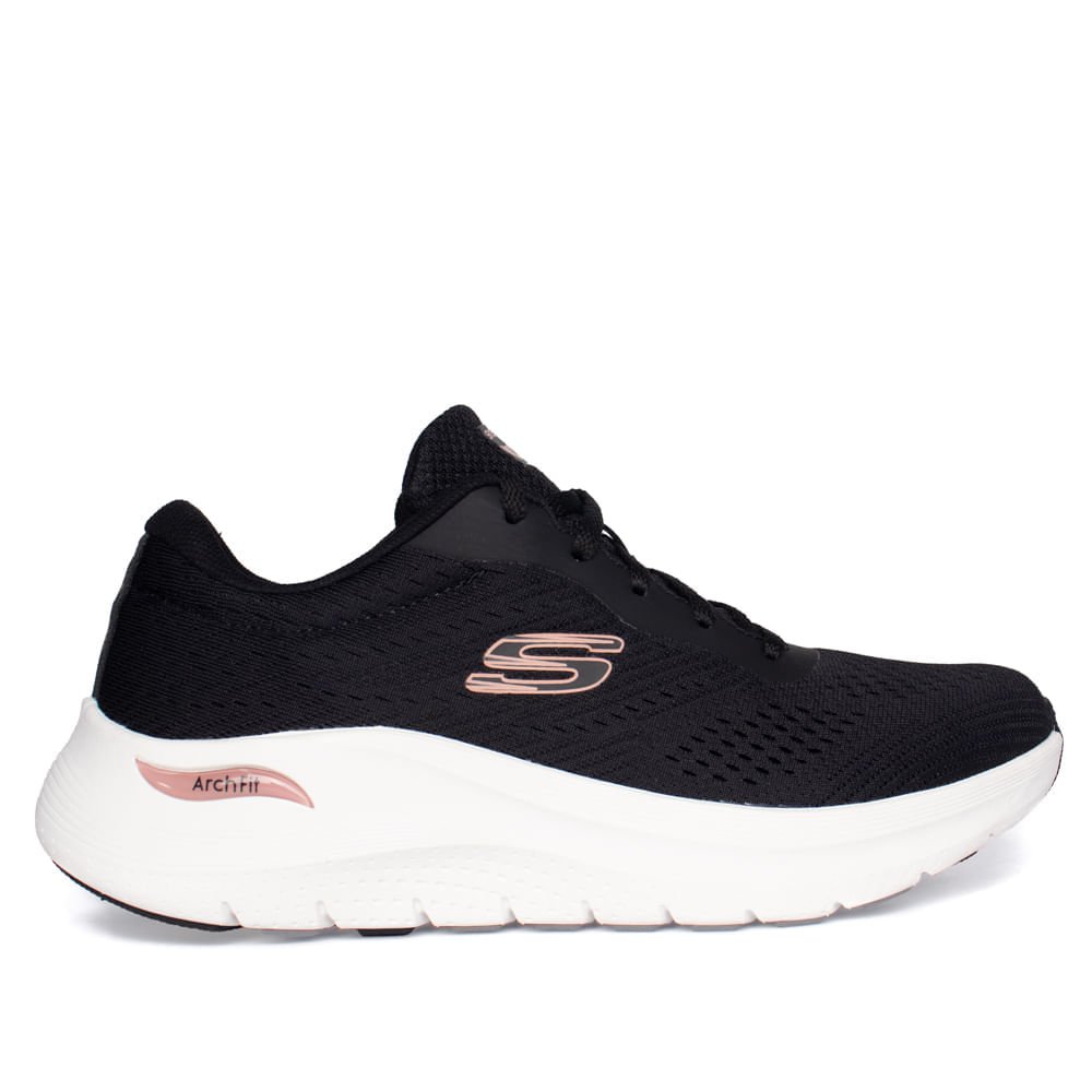Tênis Feminino Skechers Arch Fit 2.0 Preto/Rose