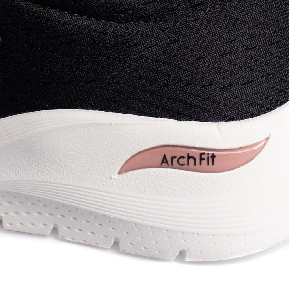 Tênis Feminino Skechers Arch Fit 2.0 Preto/Rose Preto/Rosa 5