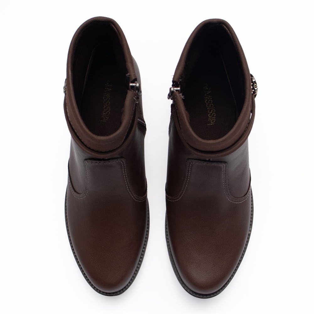 Bota Feminina Mississipi de Cano Curto Marrom Marrom 4
