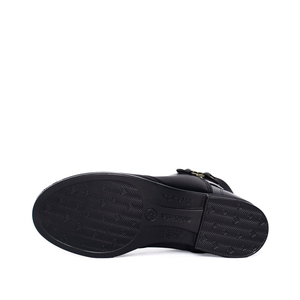 Bota Infantil Molekinha Tira com Pingente Coração Preto Preto 2