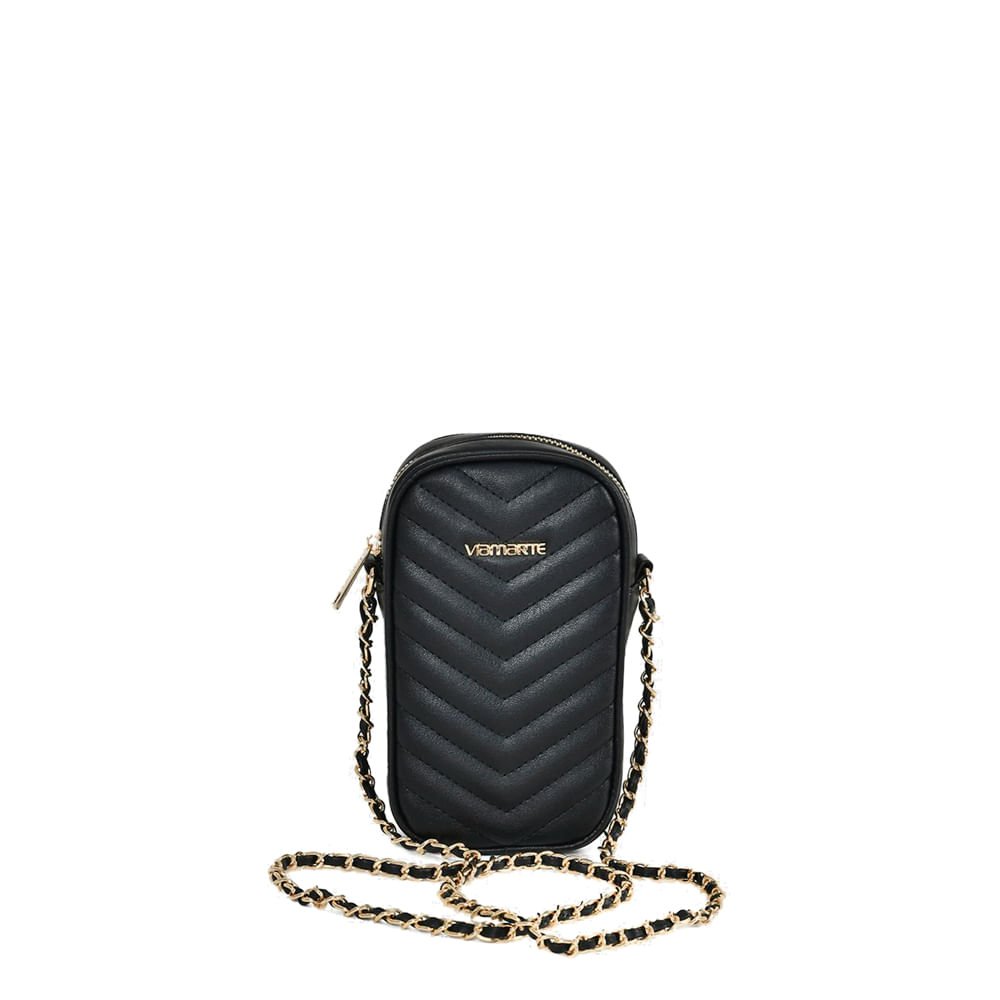 Bolsa Feminina Via Marte Shoulder Bag Matelassê Preto