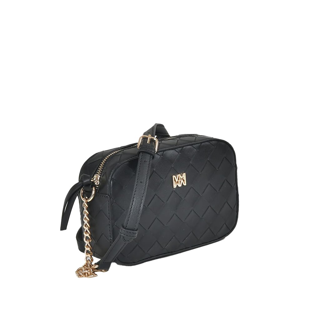 Bolsa Feminina Via Marte Transversal Pequena Napa Preta Preto 2