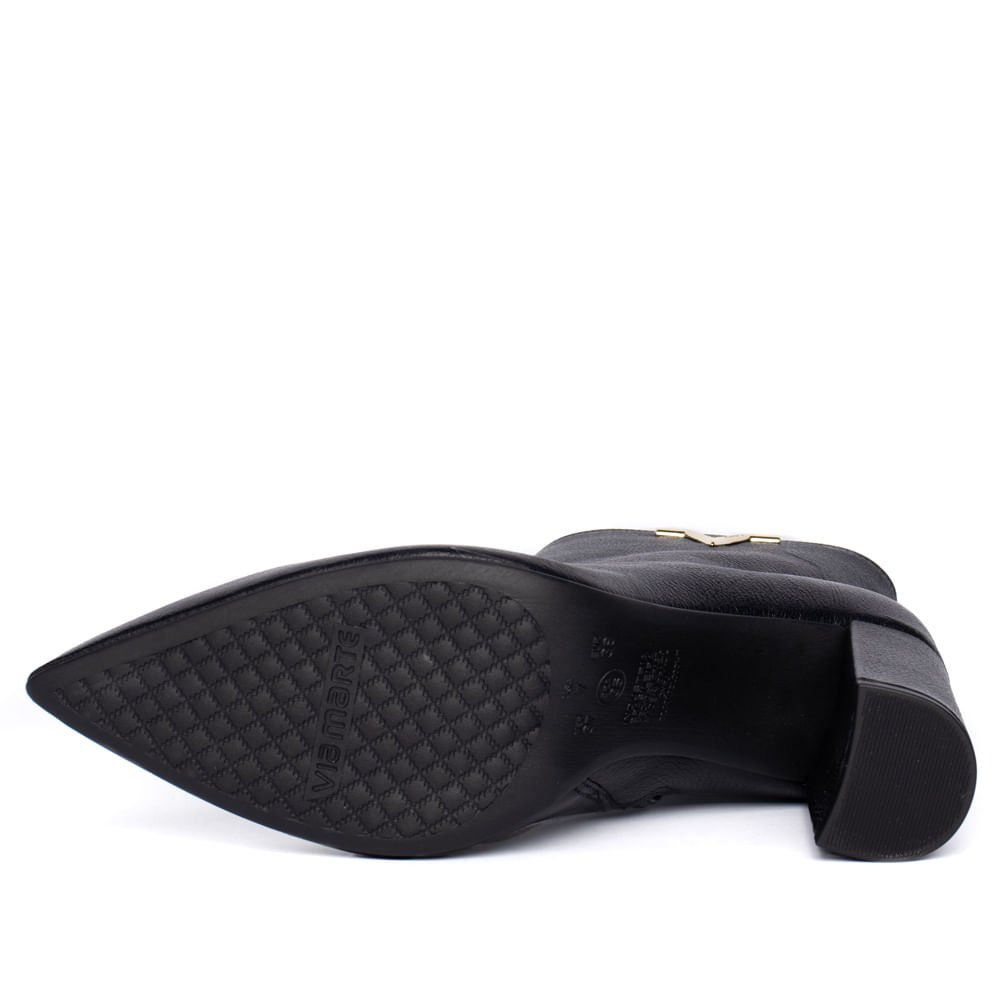 Bota Feminina Via Marte Cano Curto Couro Preto Preto 2