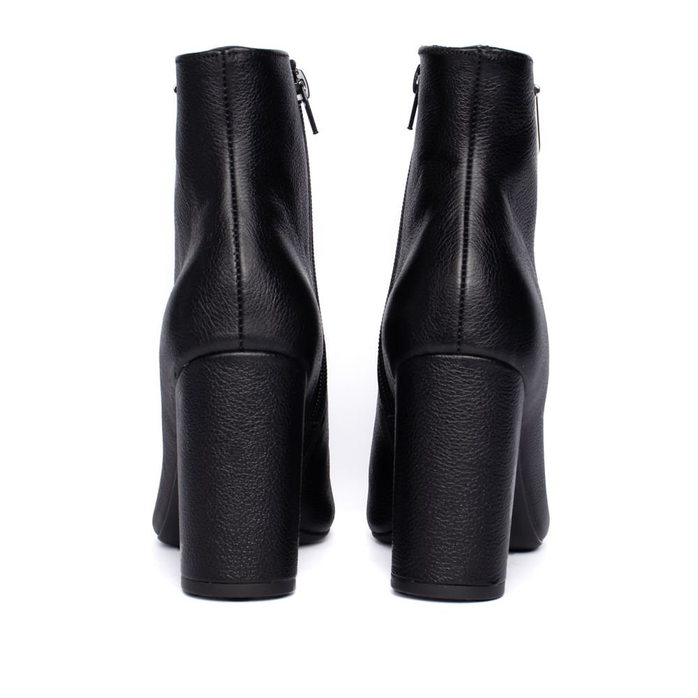 Bota Feminina Via Marte Cano Curto Couro Preto Preto 3