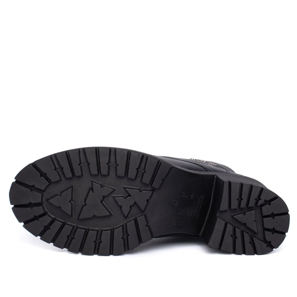 Bota Feminina Comfortflex Cano Curto Couro Preto Preto 2