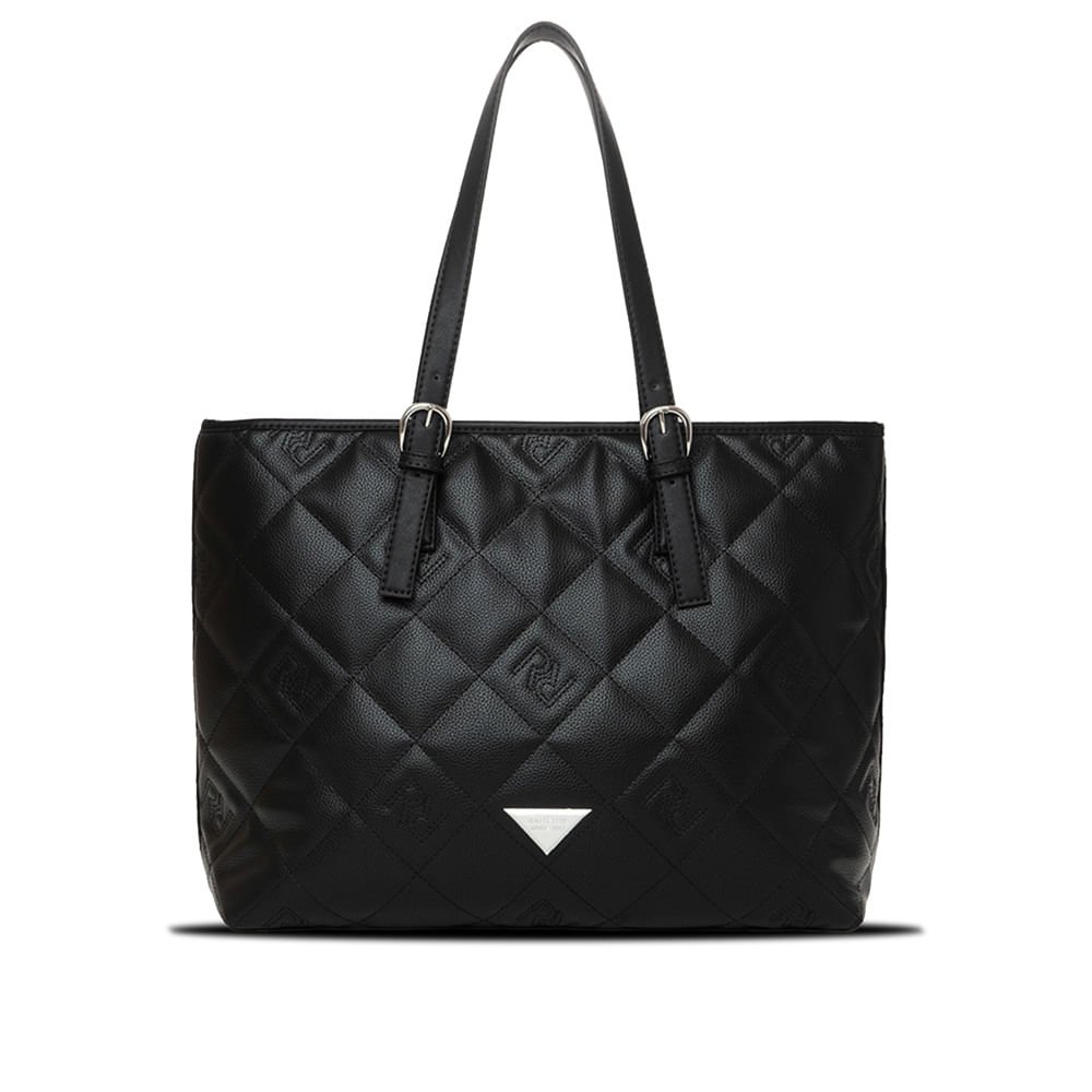 Bolsa Feminina Rafitthy Tiracolo Média Monograma Preta