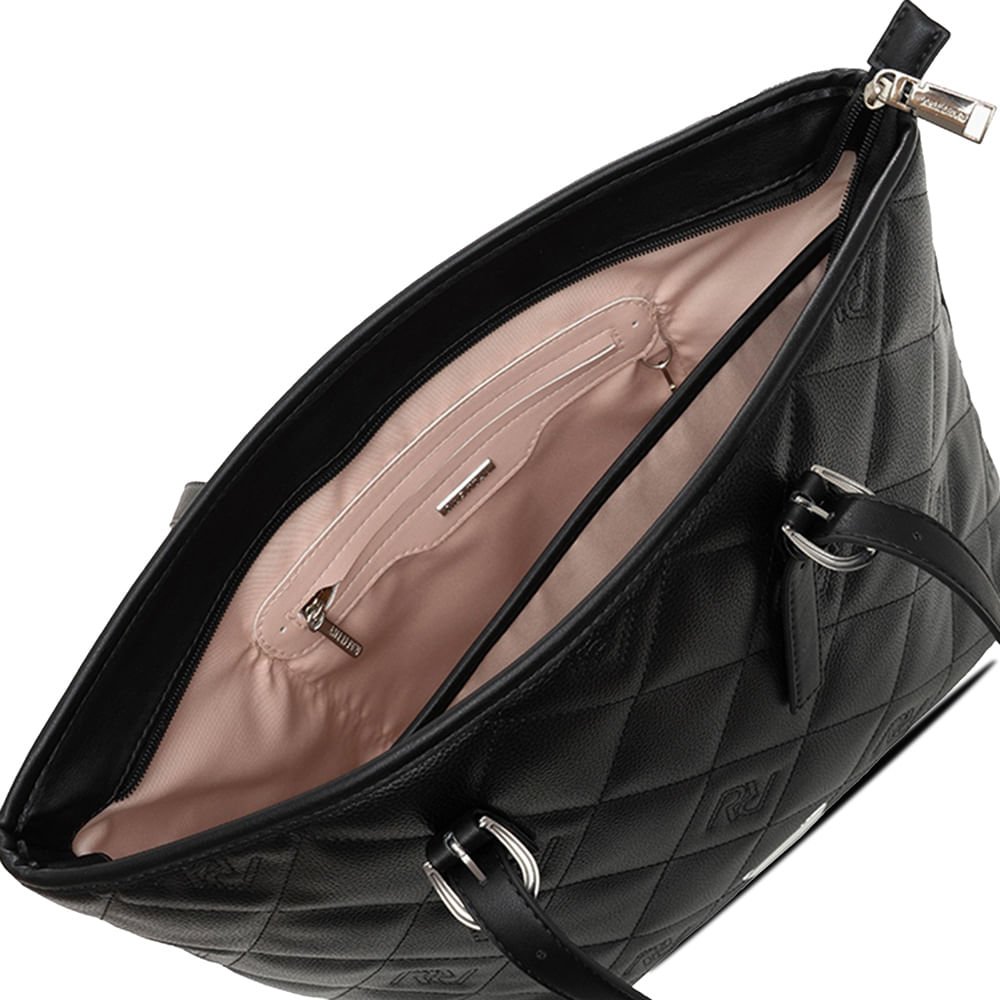 Bolsa Feminina Rafitthy Tiracolo Média Monograma Preta Preto 4