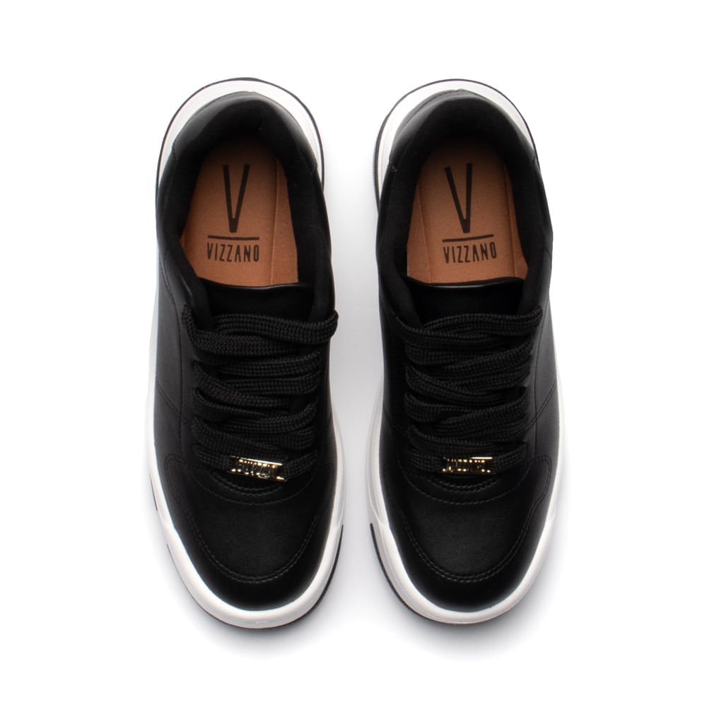 Tênis Feminino Vizzano Casual Pelica Preto Preto 4