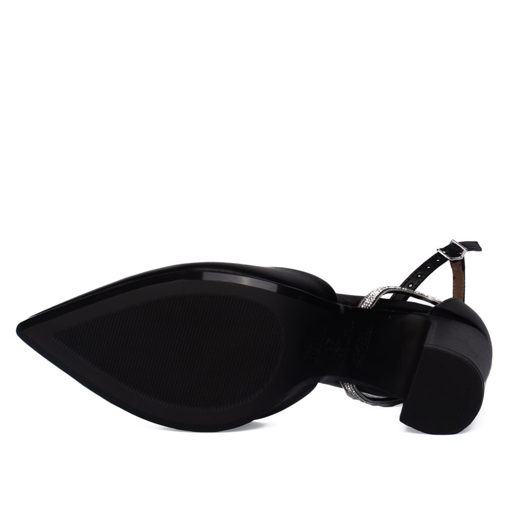 Sapato Feminino Vizzano Scarpin Strass e Tiras Preto Preto 2