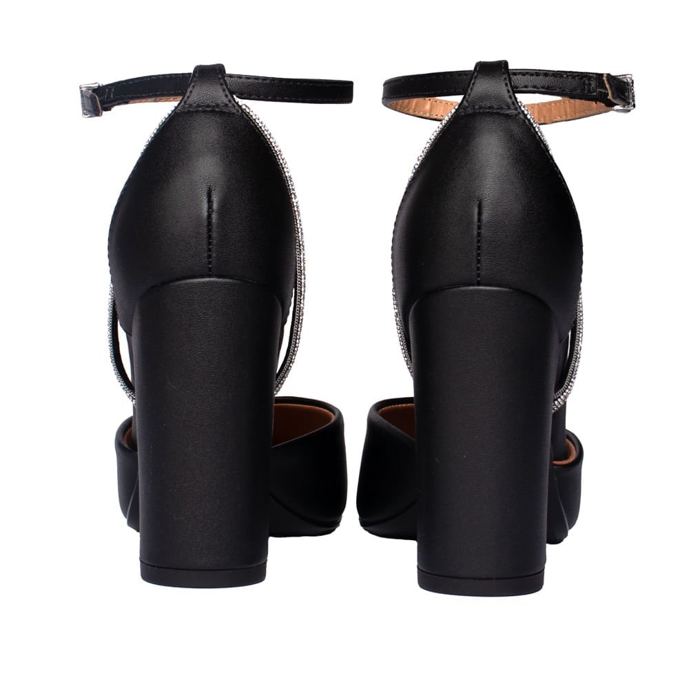 Sapato Feminino Vizzano Scarpin Strass e Tiras Preto Preto 3