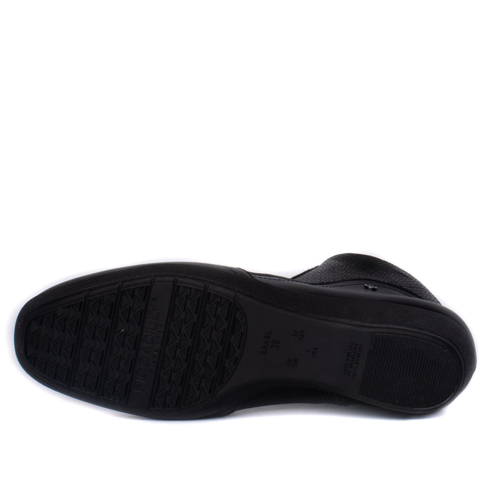 Bota Feminina Piccadilly Napa Soft Anabela Preto Preto 2