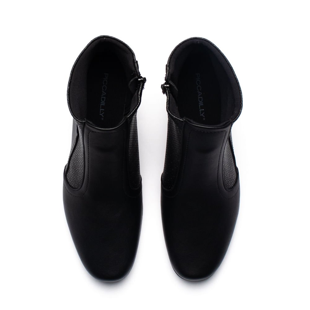 Bota Feminina Piccadilly Napa Soft Anabela Preto Preto 4