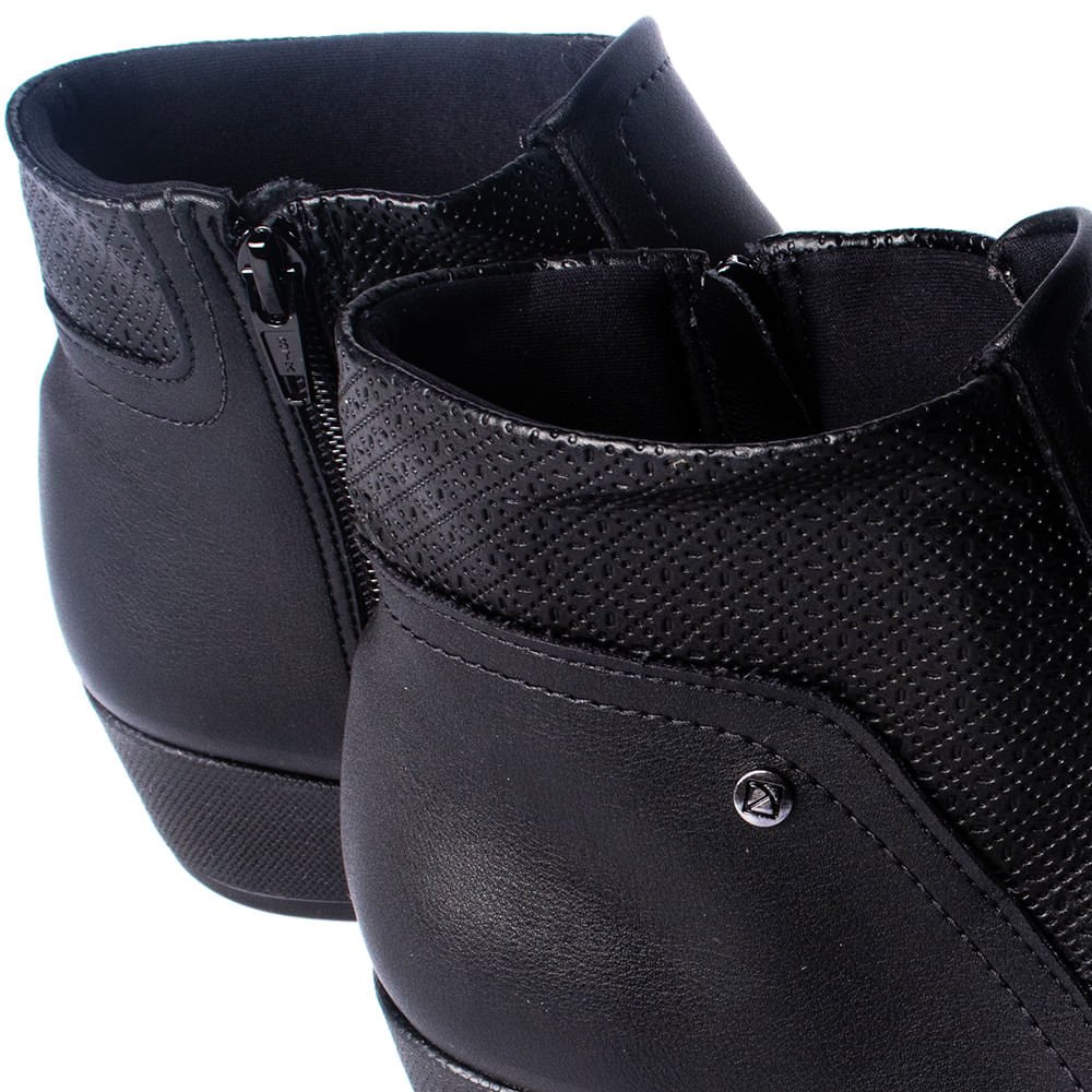 Bota Feminina Piccadilly Napa Soft Anabela Preto Preto 5