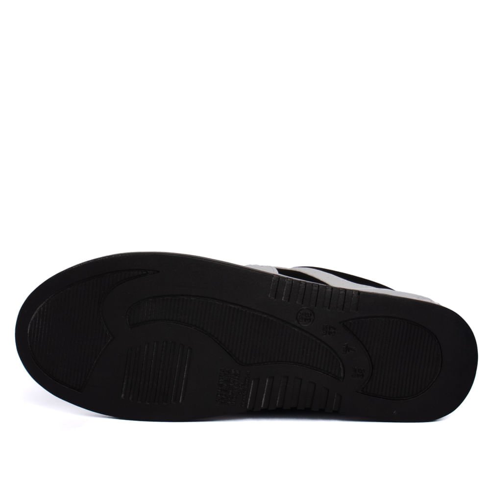 Tênis Feminino Via Marte Casual Nobuck Preto/Branco Preto/Branco 2