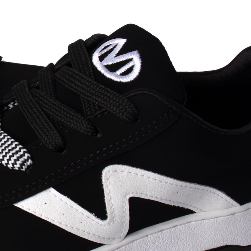 Tênis Feminino Via Marte Casual Nobuck Preto/Branco Preto/Branco 6