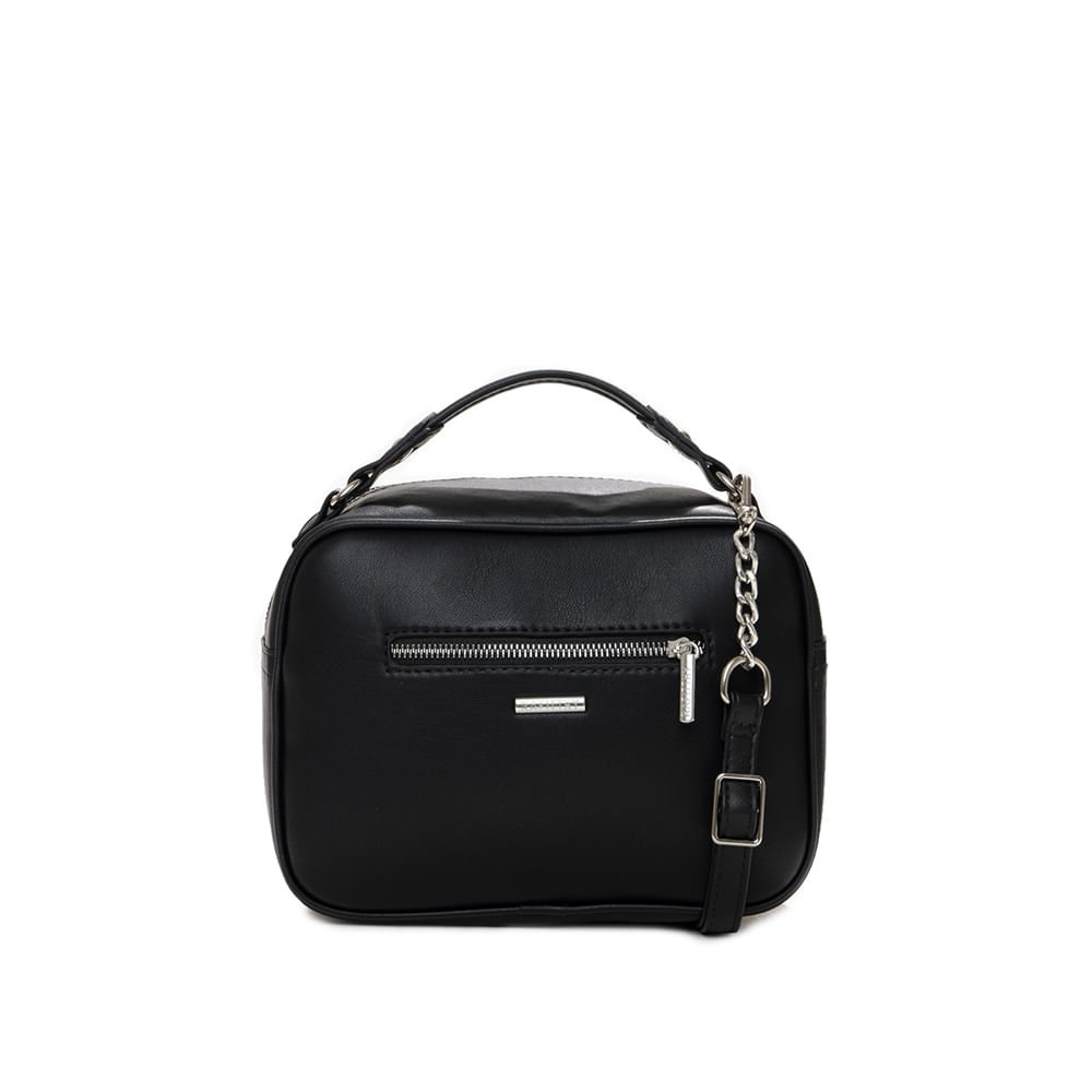Bolsa Feminina Rafitthy Transversal Pequena Monograma Preta Preto 2