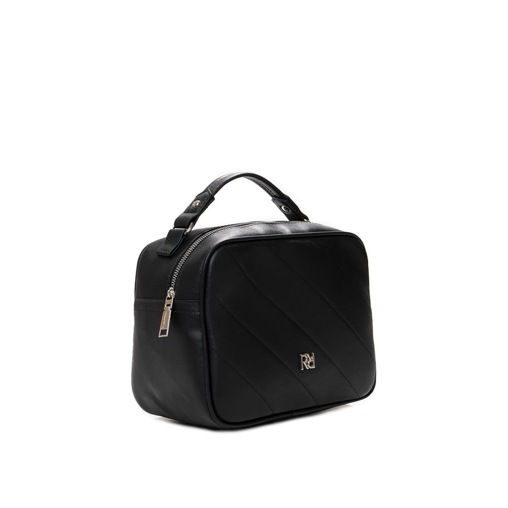Bolsa Feminina Rafitthy Transversal Pequena Monograma Preta Preto 3