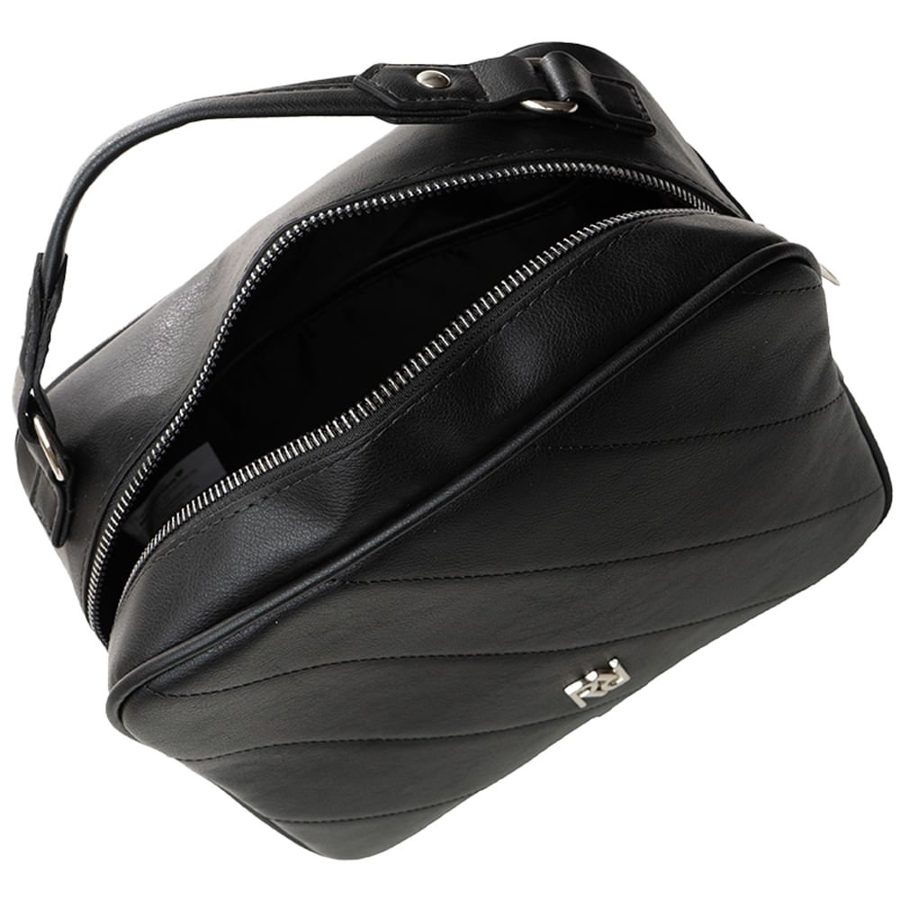 Bolsa Feminina Rafitthy Transversal Pequena Monograma Preta Preto 4