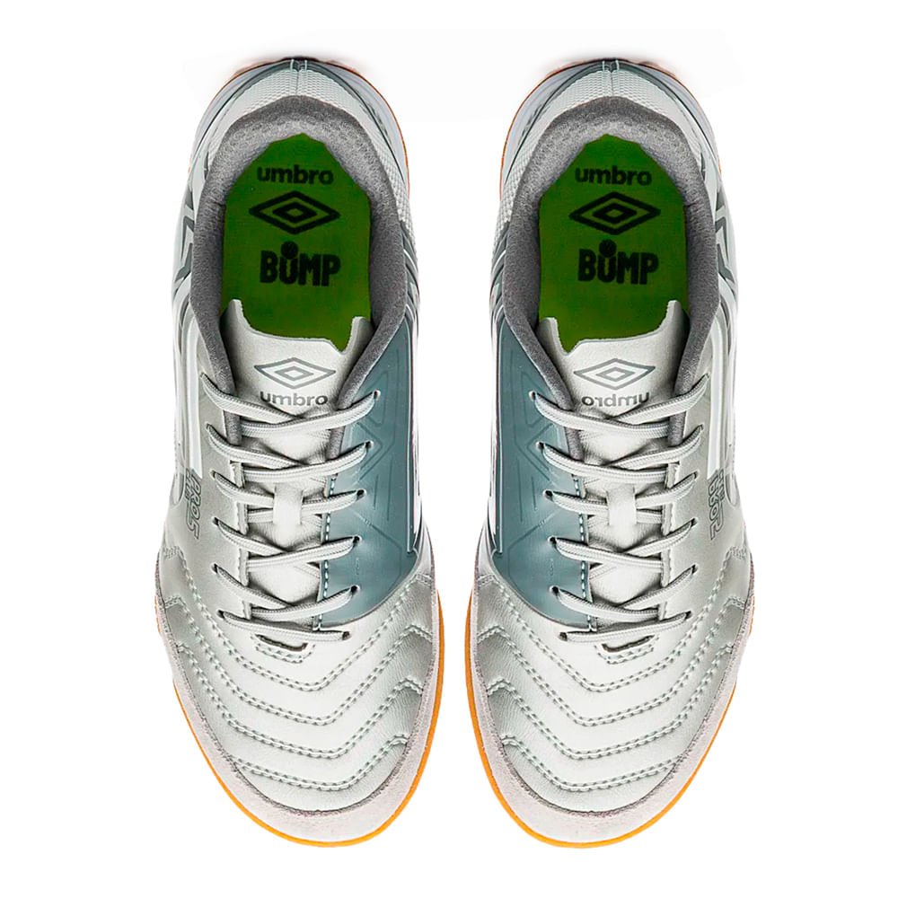 Chuteira Umbro de Futsal Pro 5 Bump Club Cinza/Branco Cinza/Branco 4