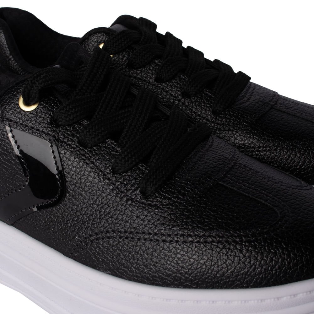 Tênis Feminino Beira Rio Casual Napa Texturizada Preto Preto 5