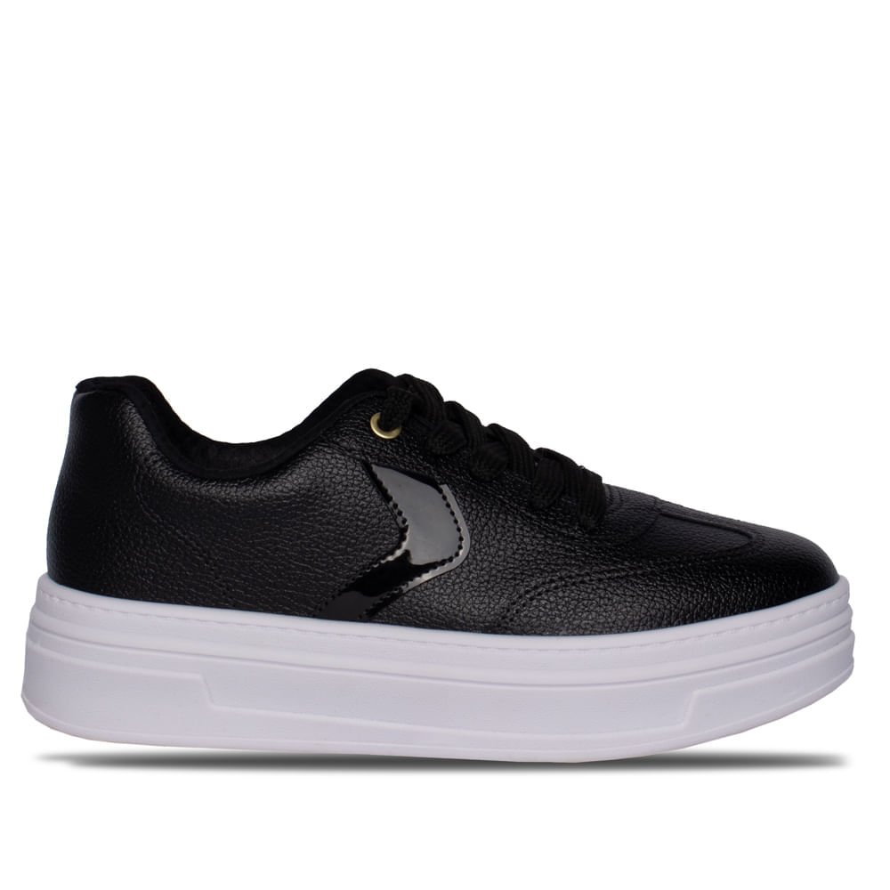 Tênis Feminino Beira Rio Casual Napa Texturizada Preto