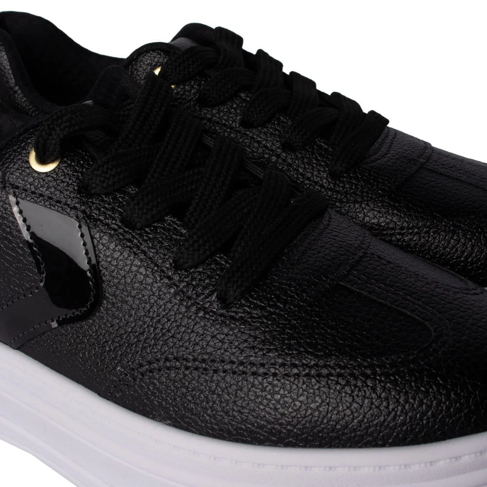 Tênis Feminino Beira Rio Casual Napa Texturizada Preto Preto 5