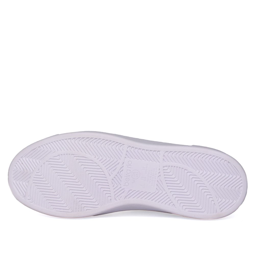 Tênis Feminino Beira Rio Casual Napa Texturizada Branco/Bege Branco/Bege 2