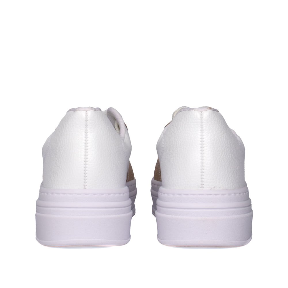 Tênis Feminino Beira Rio Casual Napa Texturizada Branco/Bege Branco/Bege 3