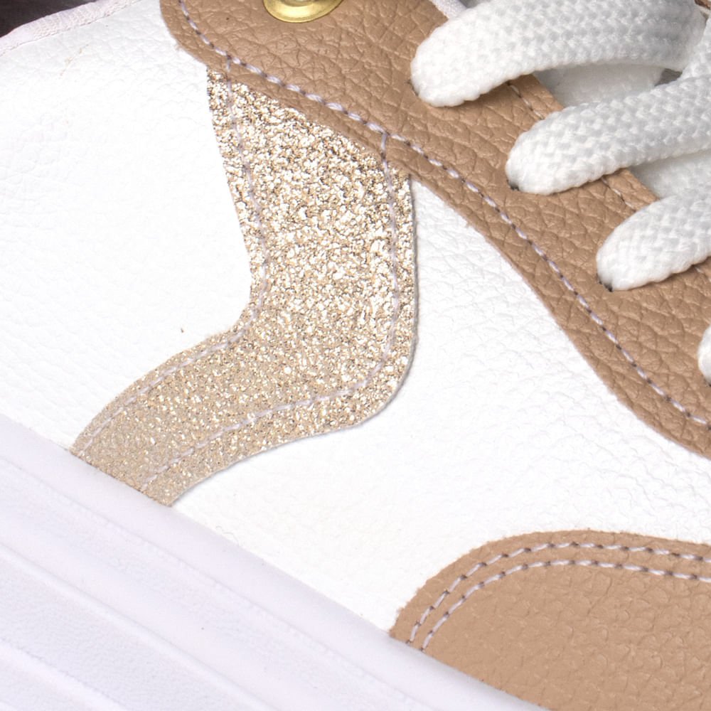 Tênis Feminino Beira Rio Casual Napa Texturizada Branco/Bege Branco/Bege 5