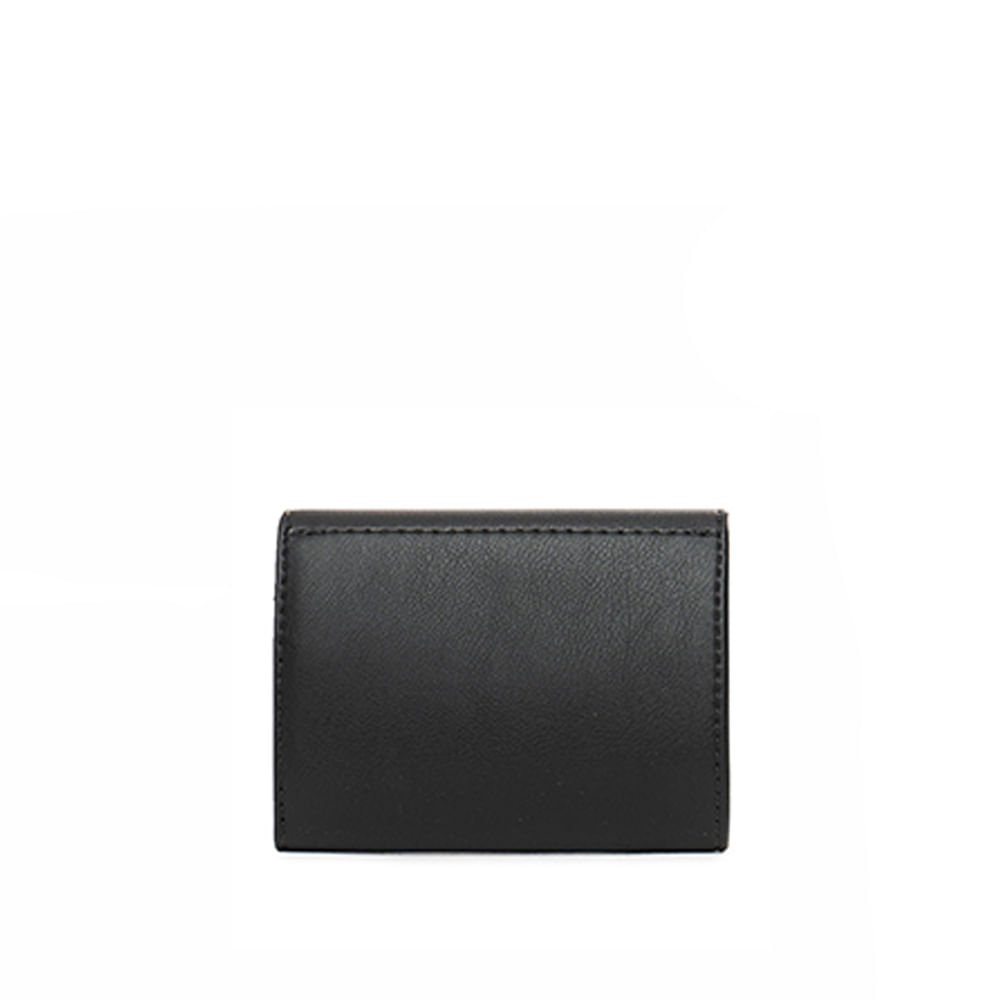 Carteira Feminina Rafitthy Pequena Compartimentos Preto Preto 2